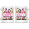 Personalised Easter Bunny Mug – Custom Name Kids Cup with Cute Pink Bunny Design, Carrots & Eggs – Enamel or Ceramic – NZ Made