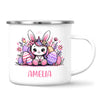 Personalised Easter Bunnycorn Mug – Custom Name Cup for Girls – Cute Unicorn Bunny with Flowers & Eggs – Ceramic or Enamel – NZ Made Gift