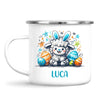 Personalised Easter Mug – Cute Boy Lamb with Bunny Ears & Eggs – Custom Name Kids Cup – Ceramic or Enamel – NZ Made Gift