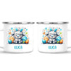 Personalised Easter Mug – Cute Boy Lamb with Bunny Ears & Eggs – Custom Name Kids Cup – Ceramic or Enamel – NZ Made Gift