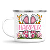 Personalised Easter Bunny Mug – Custom Name Kids Cup with Cute Pink Bunny Design, Carrots & Eggs – Enamel or Ceramic – NZ Made