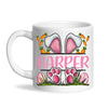 Personalised Easter Bunny Mug – Custom Name Kids Cup with Cute Pink Bunny Design, Carrots & Eggs – Enamel or Ceramic – NZ Made