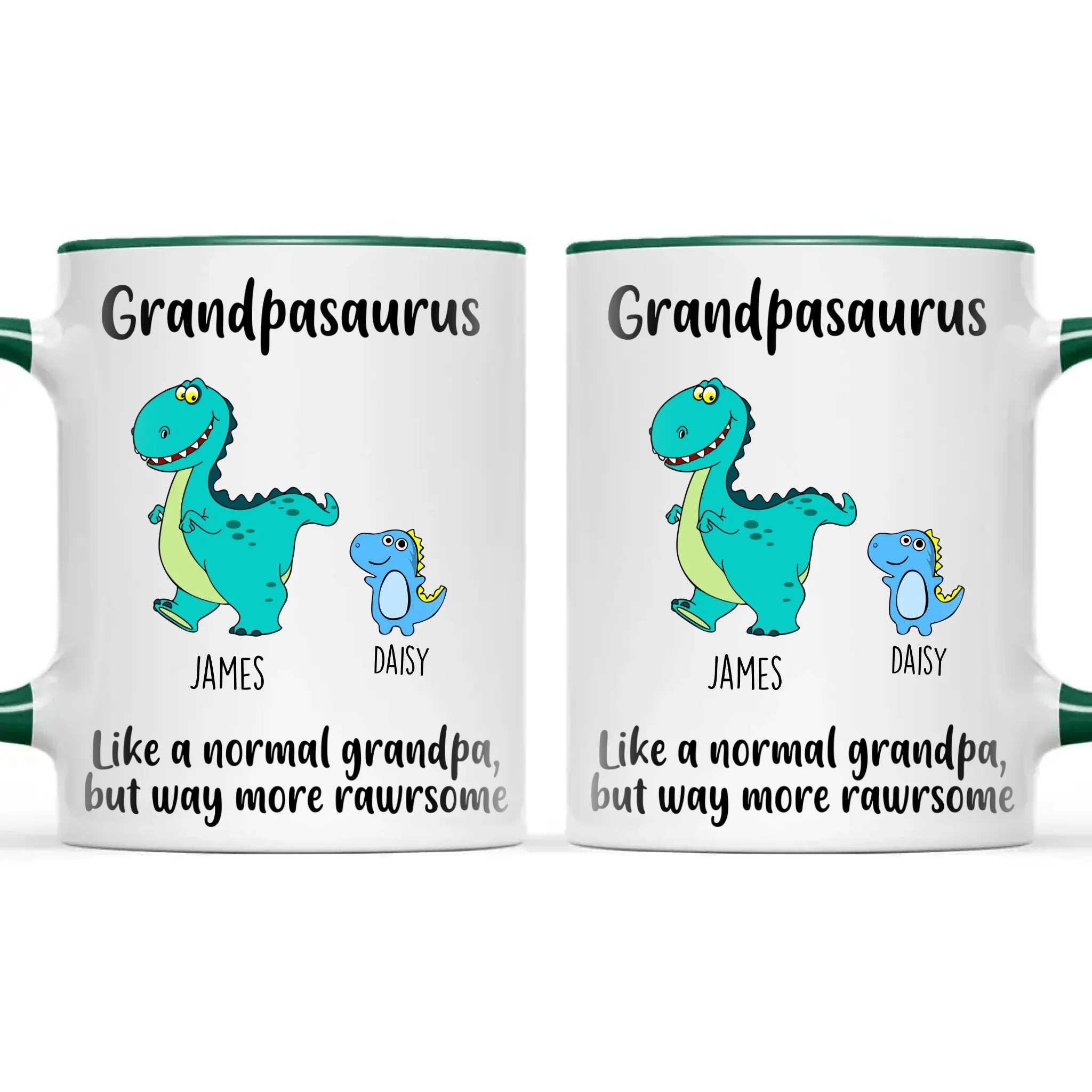 Personalised Grandpasaurus Mug – Add Up to 12 Dino Grandkids with Names – Funny Father’s Day or Birthday Gift for Grandpa