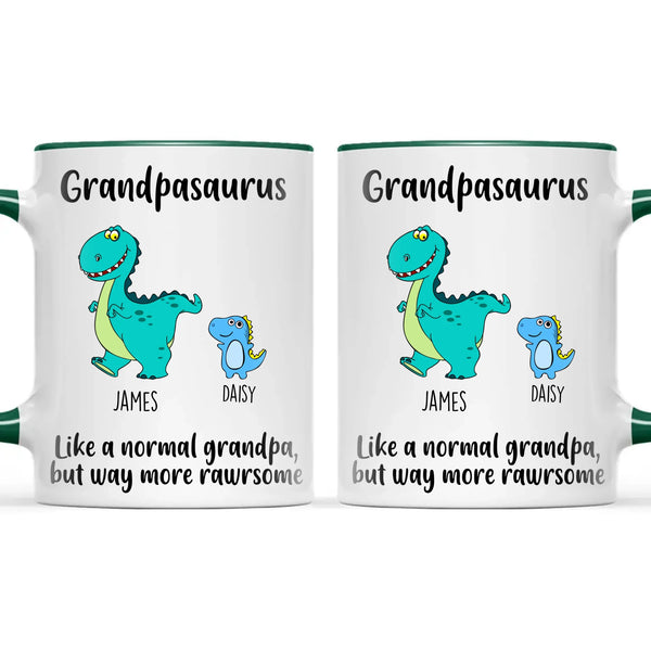 Personalised Grandpasaurus Mug – Add Up to 12 Dino Grandkids with Names – Funny Father’s Day or Birthday Gift for Grandpa