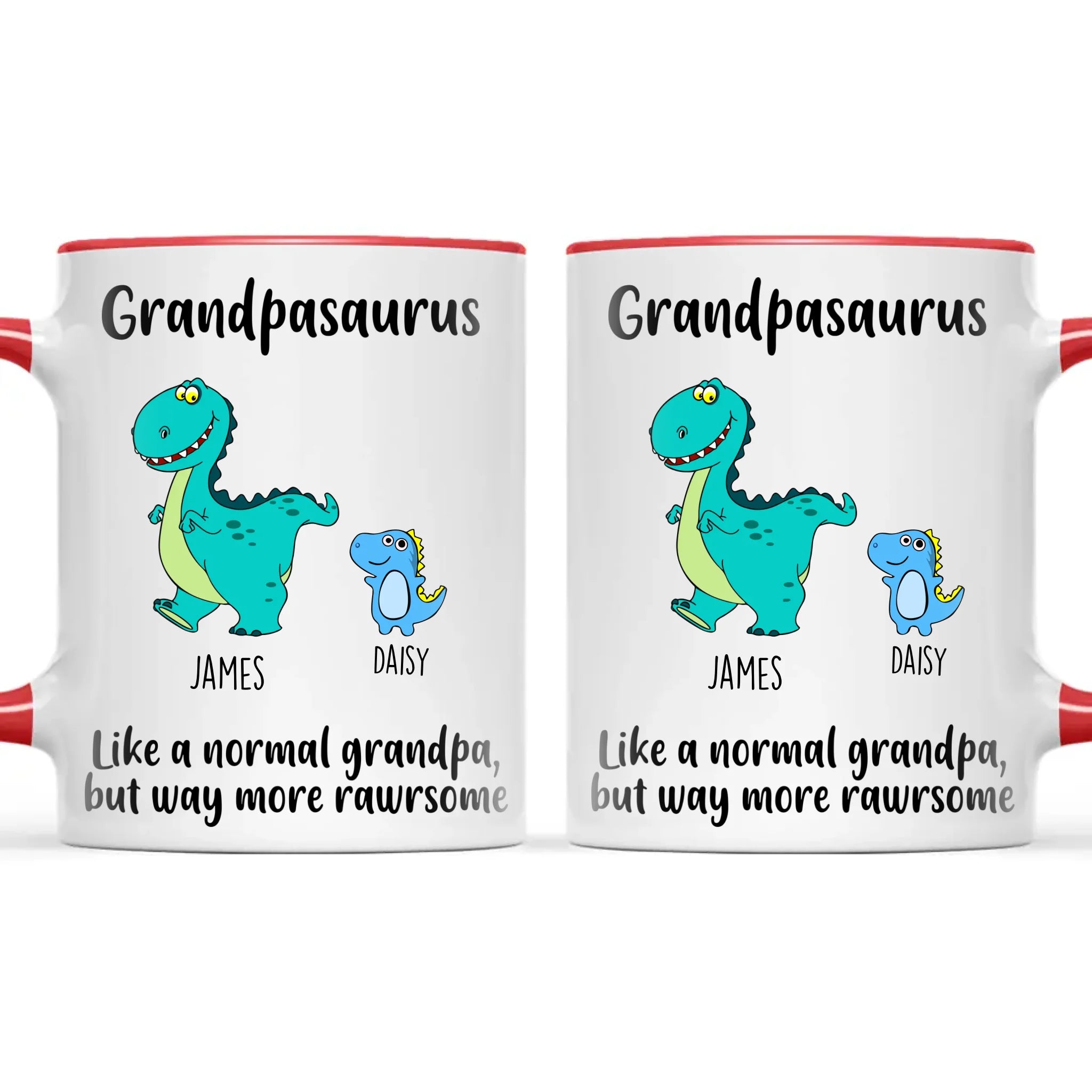Personalised Grandpasaurus Mug – Add Up to 12 Dino Grandkids with Names – Funny Father’s Day or Birthday Gift for Grandpa