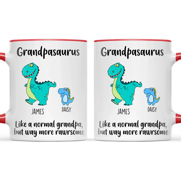 Personalised Grandpasaurus Mug – Add Up to 12 Dino Grandkids with Names – Funny Father’s Day or Birthday Gift for Grandpa