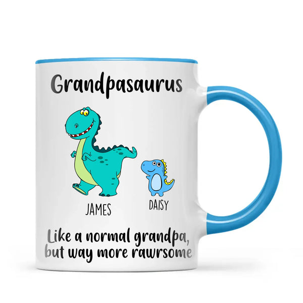 Personalised Grandpasaurus Mug – Add Up to 12 Dino Grandkids with Names – Funny Father’s Day or Birthday Gift for Grandpa