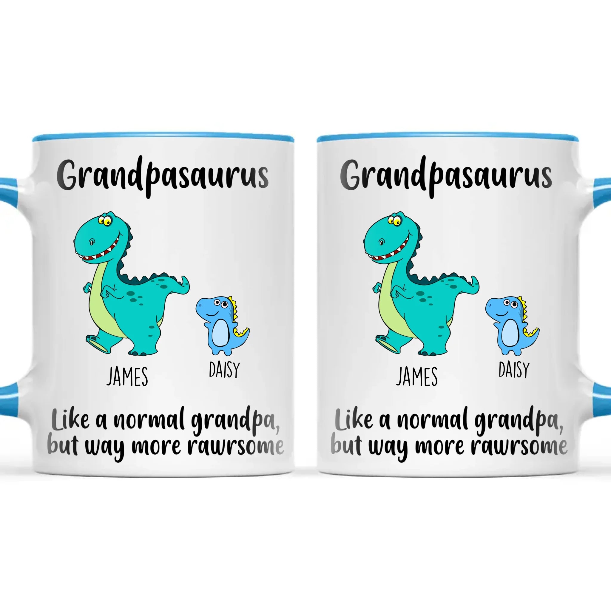 Personalised Grandpasaurus Mug – Add Up to 12 Dino Grandkids with Names – Funny Father’s Day or Birthday Gift for Grandpa