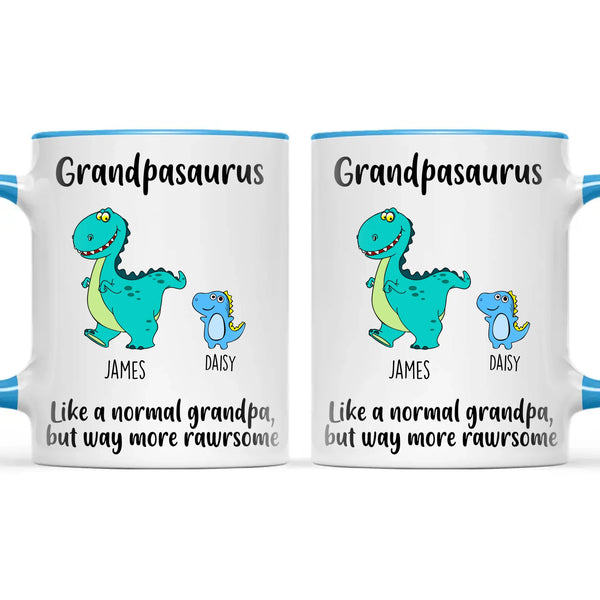 Personalised Grandpasaurus Mug – Add Up to 12 Dino Grandkids with Names – Funny Father’s Day or Birthday Gift for Grandpa