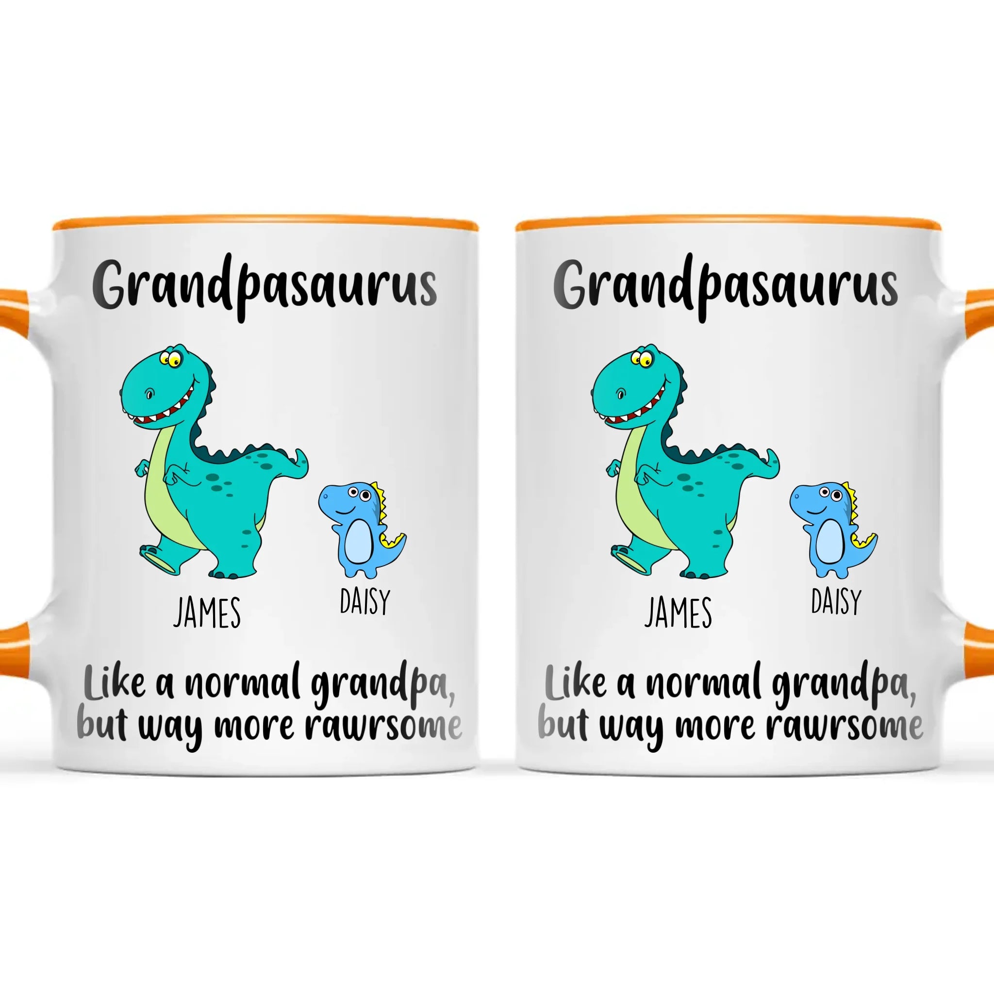 Personalised Grandpasaurus Mug – Add Up to 12 Dino Grandkids with Names – Funny Father’s Day or Birthday Gift for Grandpa