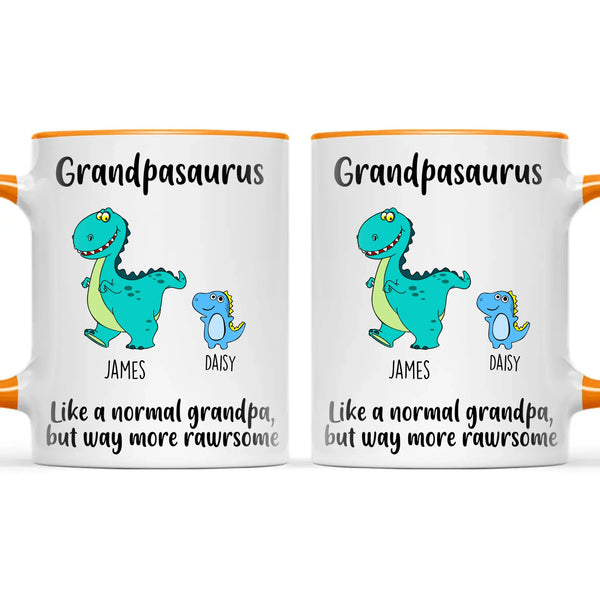 Personalised Grandpasaurus Mug – Add Up to 12 Dino Grandkids with Names – Funny Father’s Day or Birthday Gift for Grandpa