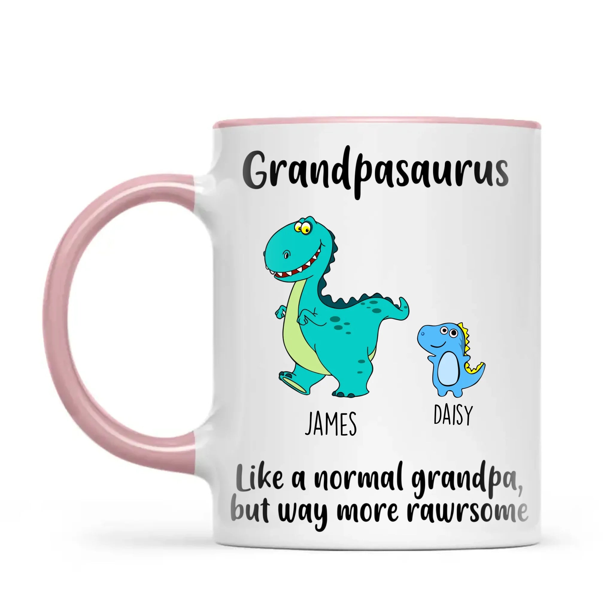 Personalised Grandpasaurus Mug – Add Up to 12 Dino Grandkids with Names – Funny Father’s Day or Birthday Gift for Grandpa
