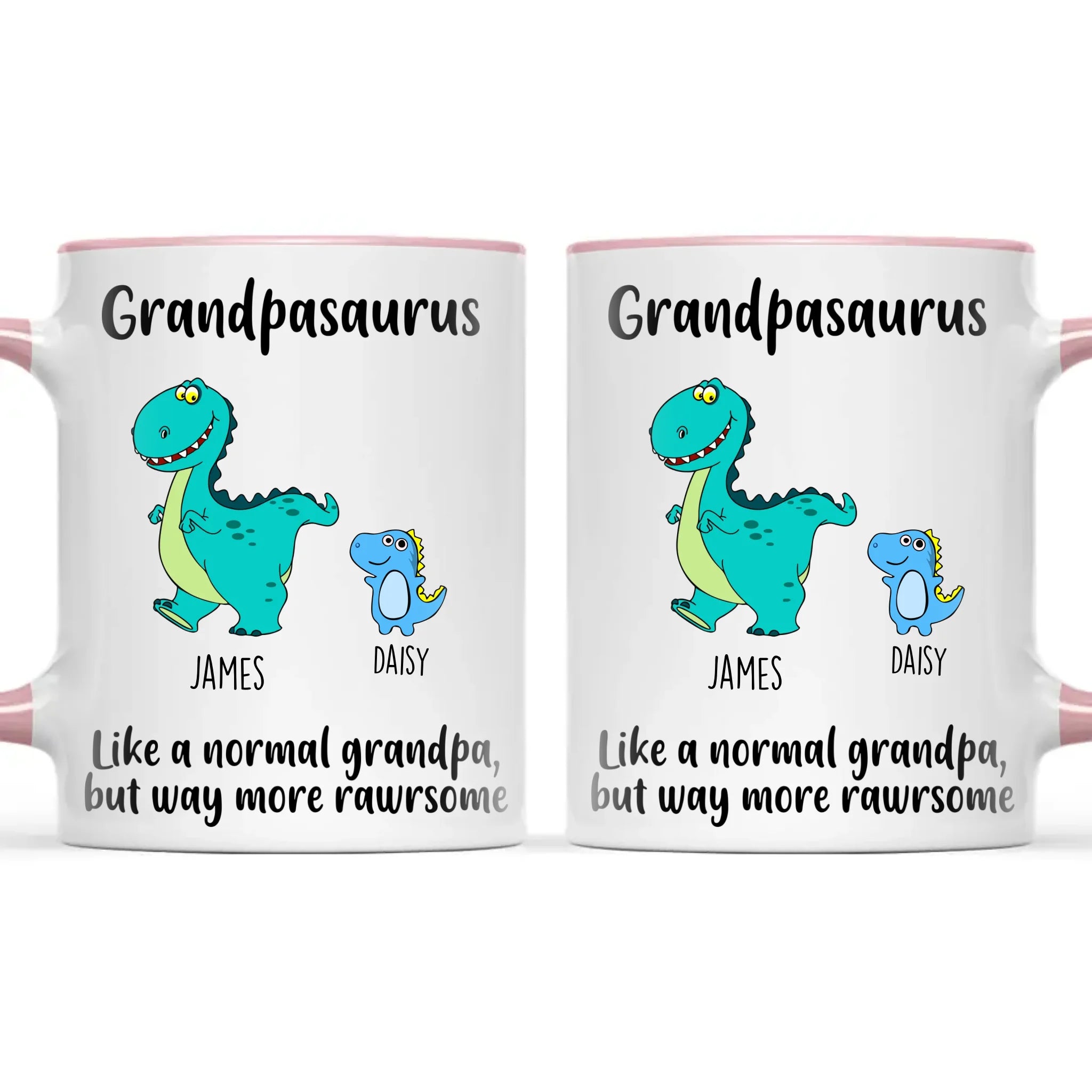 Personalised Grandpasaurus Mug – Add Up to 12 Dino Grandkids with Names – Funny Father’s Day or Birthday Gift for Grandpa
