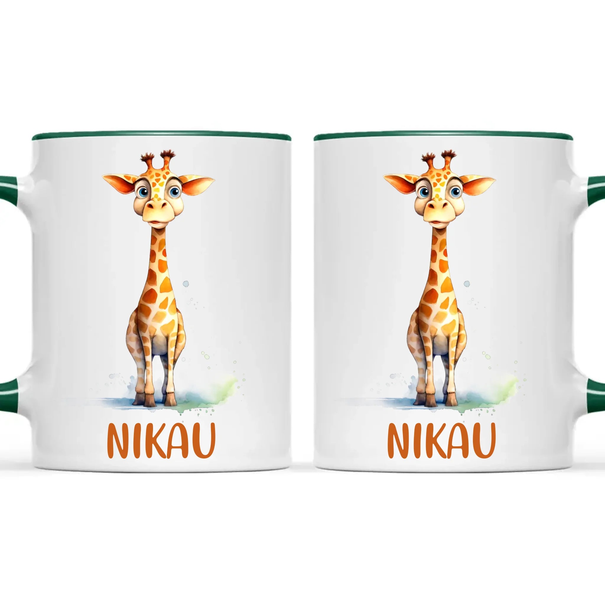 Personalised Giraffe Cup - Custom Name Kids Mug - Cute Animal Safari Gift - 11oz, 6oz or Enamel - NZ Made