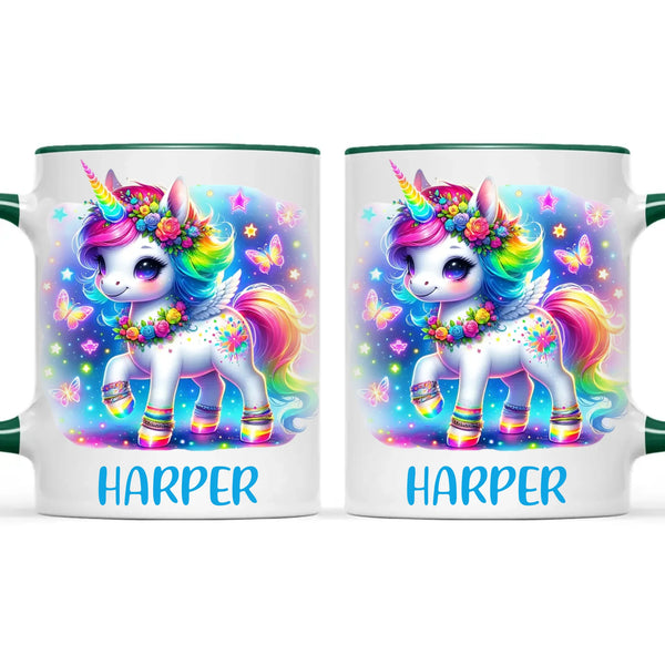 Personalised Magical Unicorn Kids Cup - Custom Name Rainbow Unicorn Mug - 11oz, 6oz or Enamel - NZ Made Gift