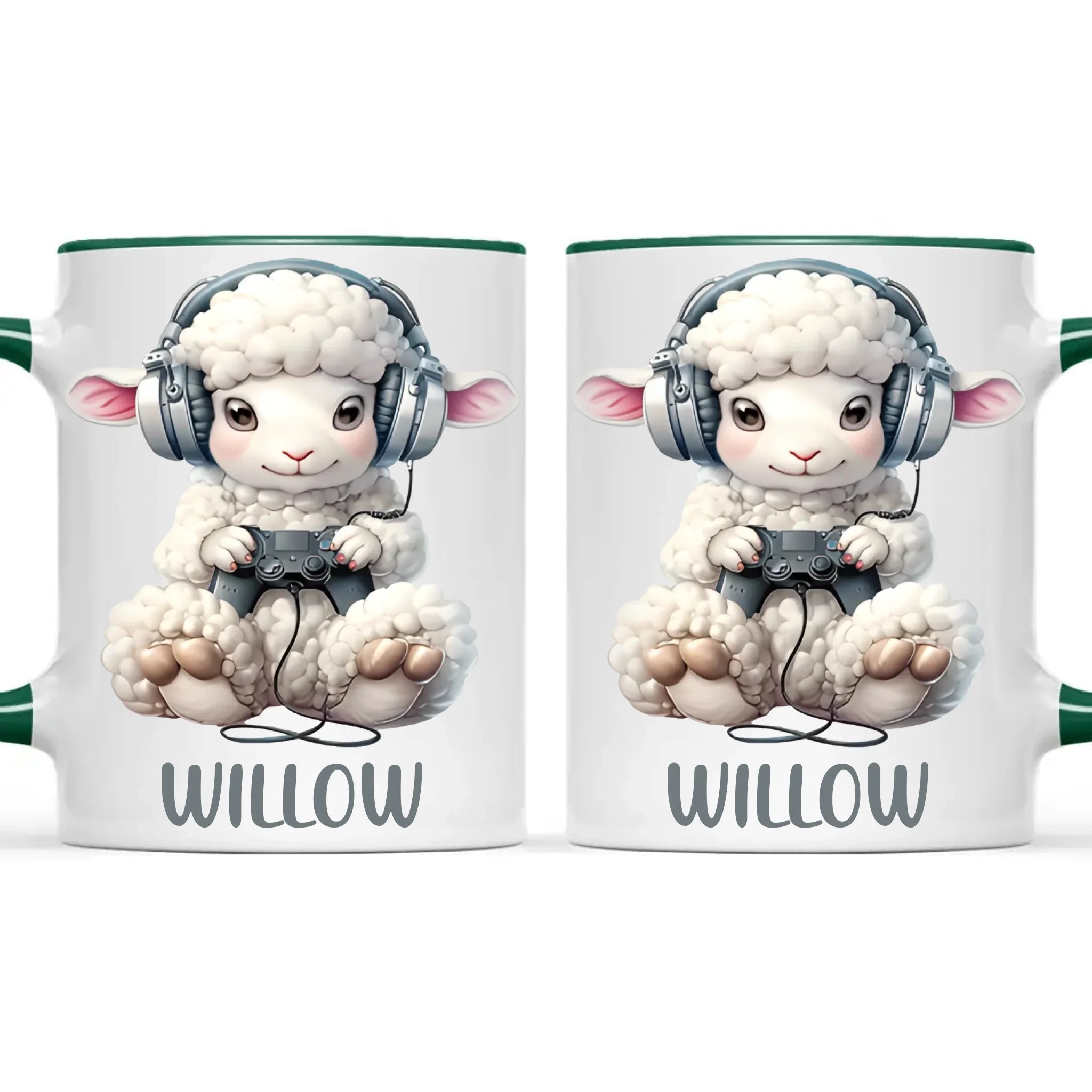 Personalised Gaming Sheep Kids Cup - Custom Name Cup - 11oz, 6oz or Enamel Cup - Cute Gamer Sheep Gift - NZ Made