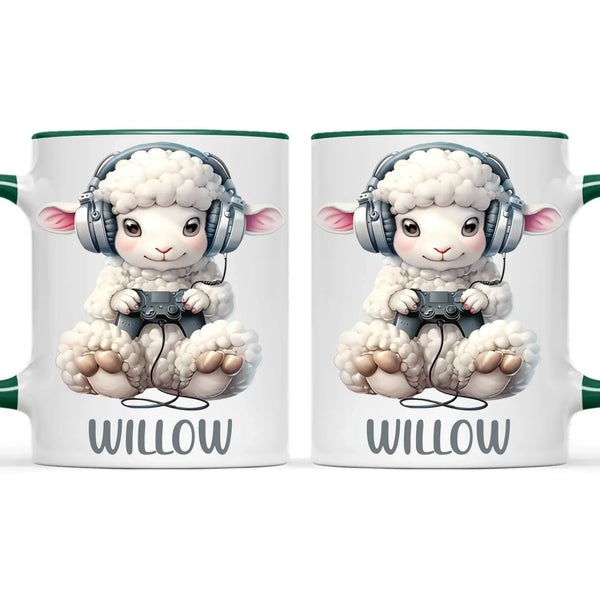 Personalised Gaming Sheep Kids Cup - Custom Name Cup - 11oz, 6oz or Enamel Cup - Cute Gamer Sheep Gift - NZ Made