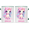 Personalised with Name, Pastel Unicorn Kids Mug – Custom Unicorn Cup for Children – Available in 11oz, 6oz & Enamel
