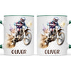 Personalised with Name, Motocross Dirt Bike Kids Mug – Customised Off-Road Motorbike Cup for Children – Available in 11oz, 6oz & Enamel Options