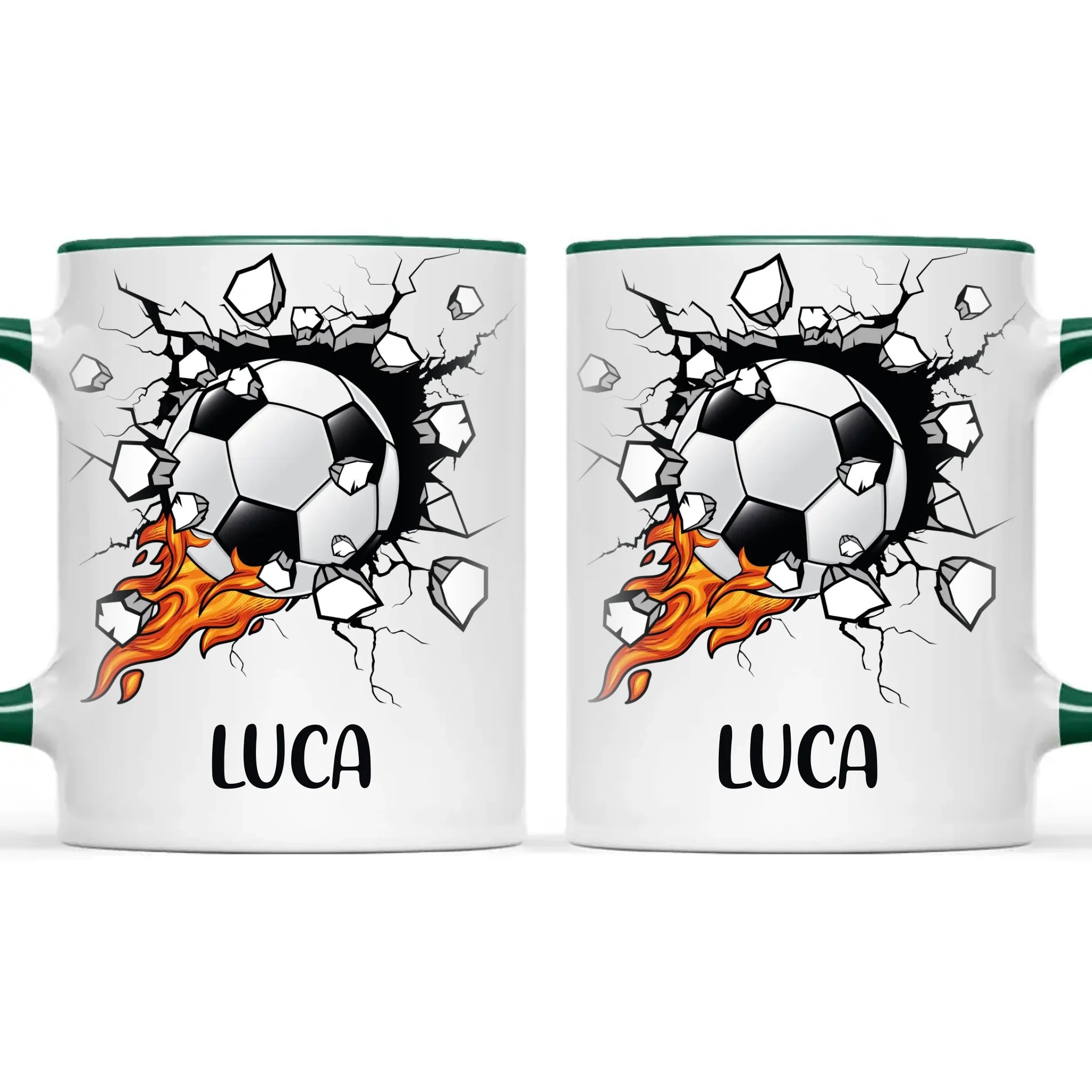 Custom Kids Soccer Mug – Personalised Name Football Gift for Young Players