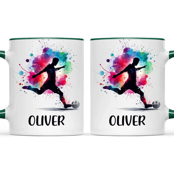 Personalised Kids Soccer Mug with Name β Custom Football Gift for Young Players