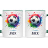 Kids Personalised Soccer Mug β Custom Name Football Gift for Young Players