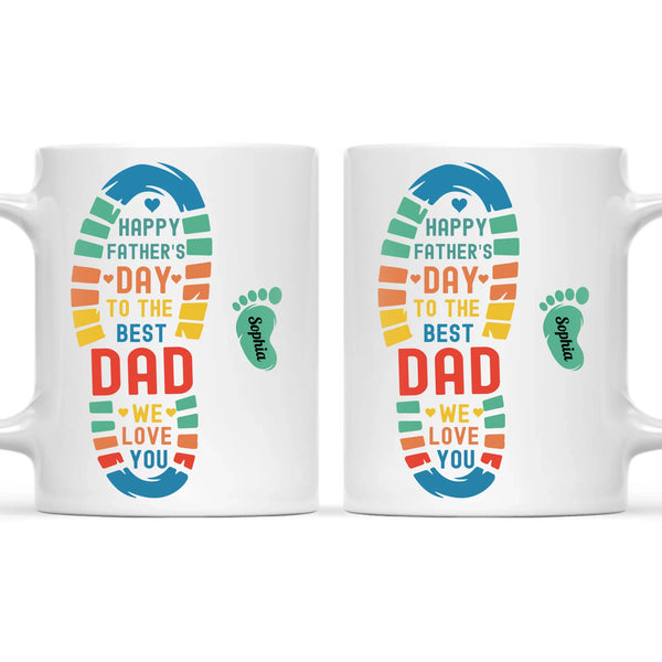 Personalised Father’s Day Footprint Mug – Add Baby or Dog Names (11oz)