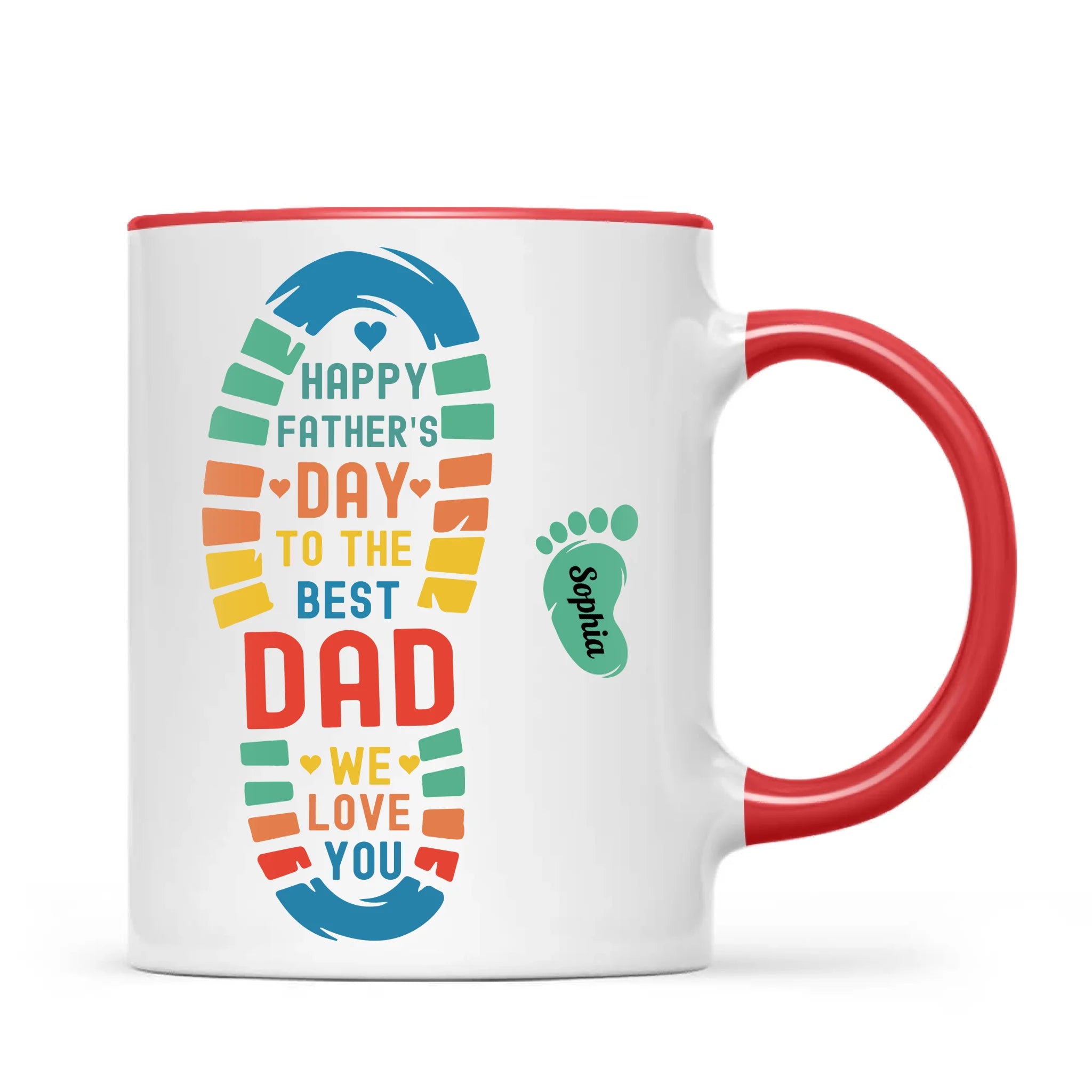 Personalised Father’s Day Footprint Mug – Add Baby or Dog Names (11oz)