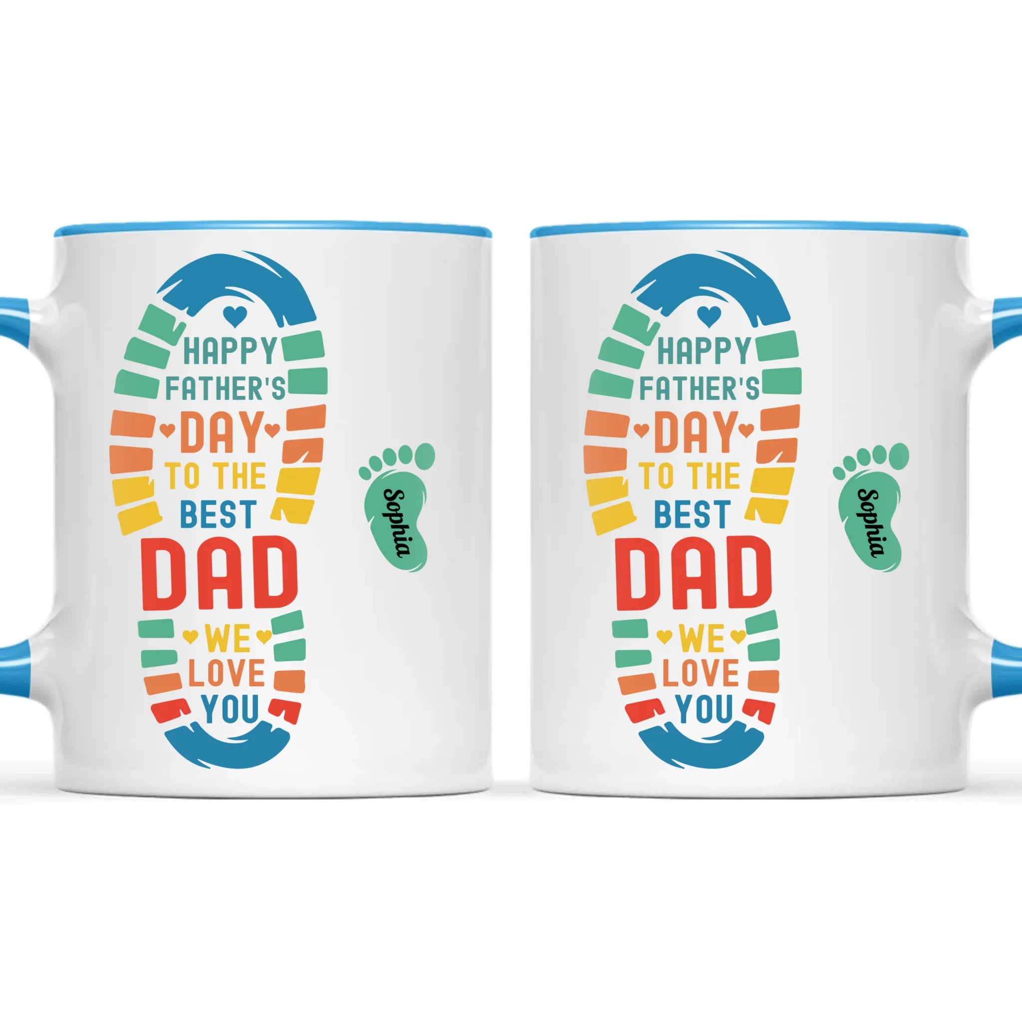 Personalised Father’s Day Footprint Mug – Add Baby or Dog Names (11oz)