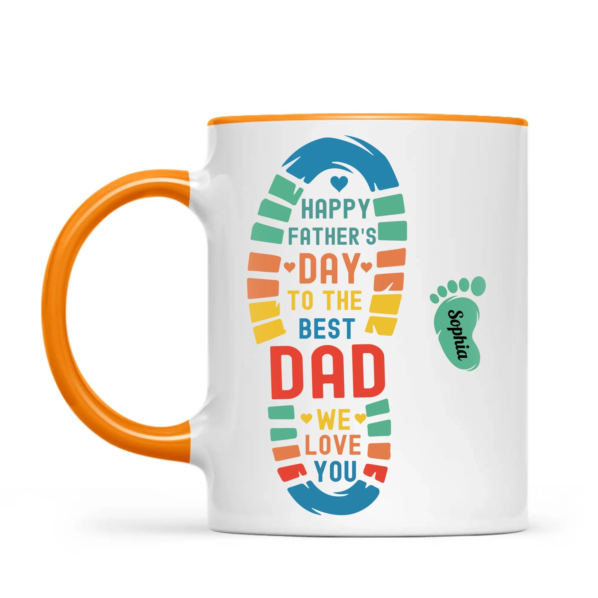 Personalised Father’s Day Footprint Mug – Add Baby or Dog Names (11oz)