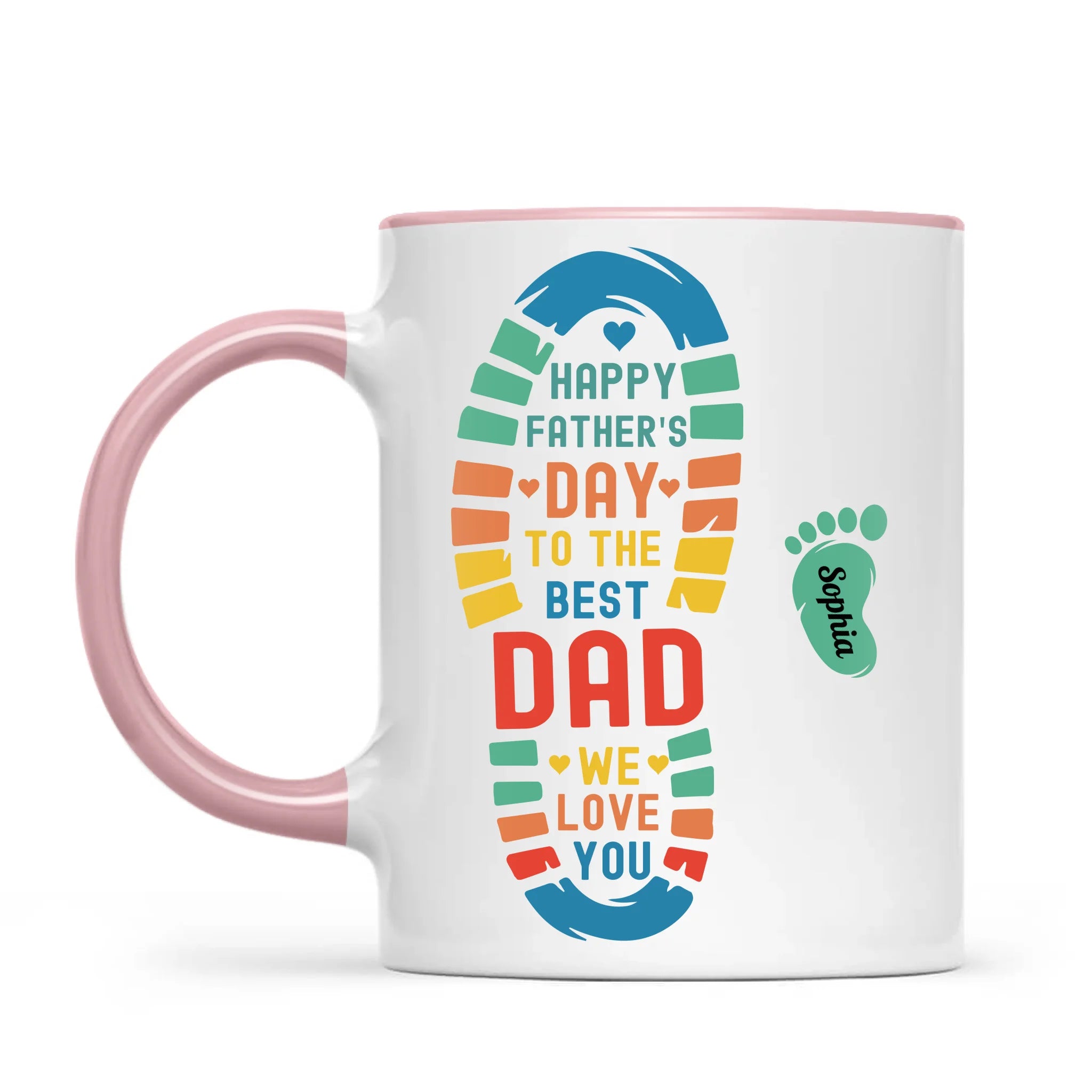 Personalised Father’s Day Footprint Mug – Add Baby or Dog Names (11oz)