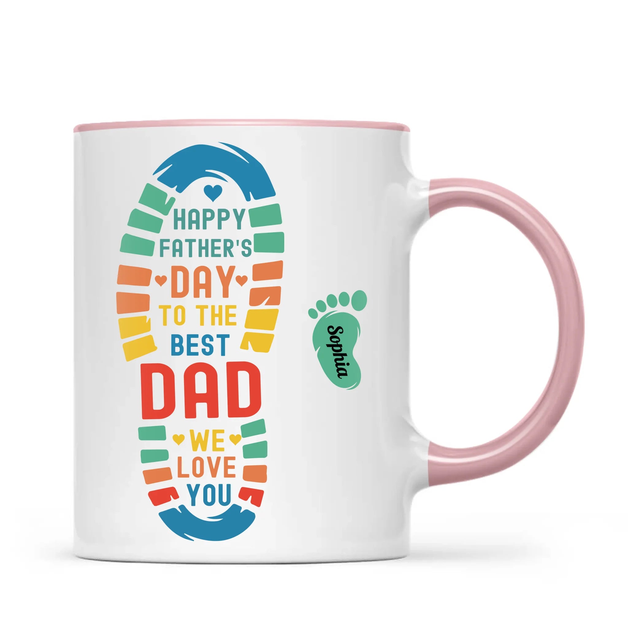Personalised Father’s Day Footprint Mug – Add Baby or Dog Names (11oz)