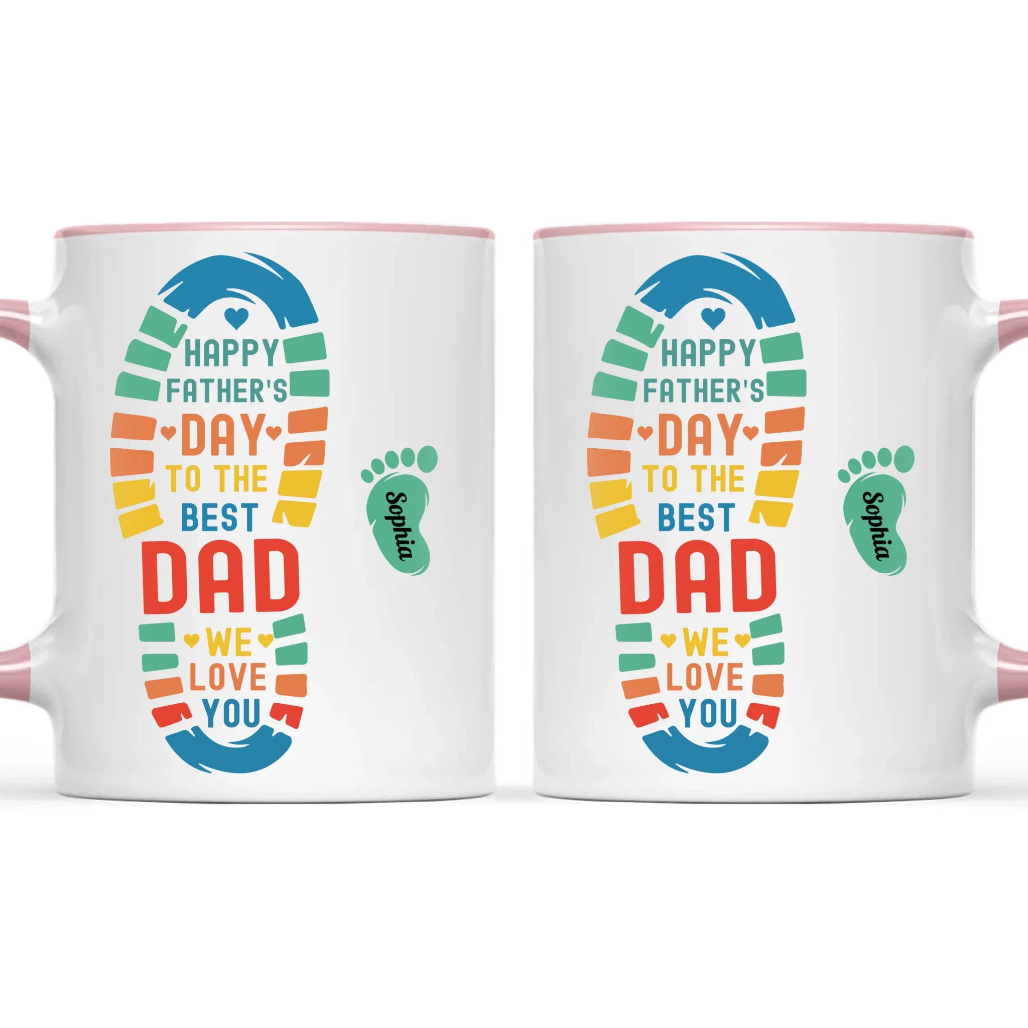 Personalised Father’s Day Footprint Mug – Add Baby or Dog Names (11oz)