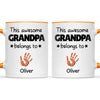 Personalised “This Awesome Grandpa Belongs To” Mug – Custom Handprint Design with Up to 6 Grandkids (11oz)