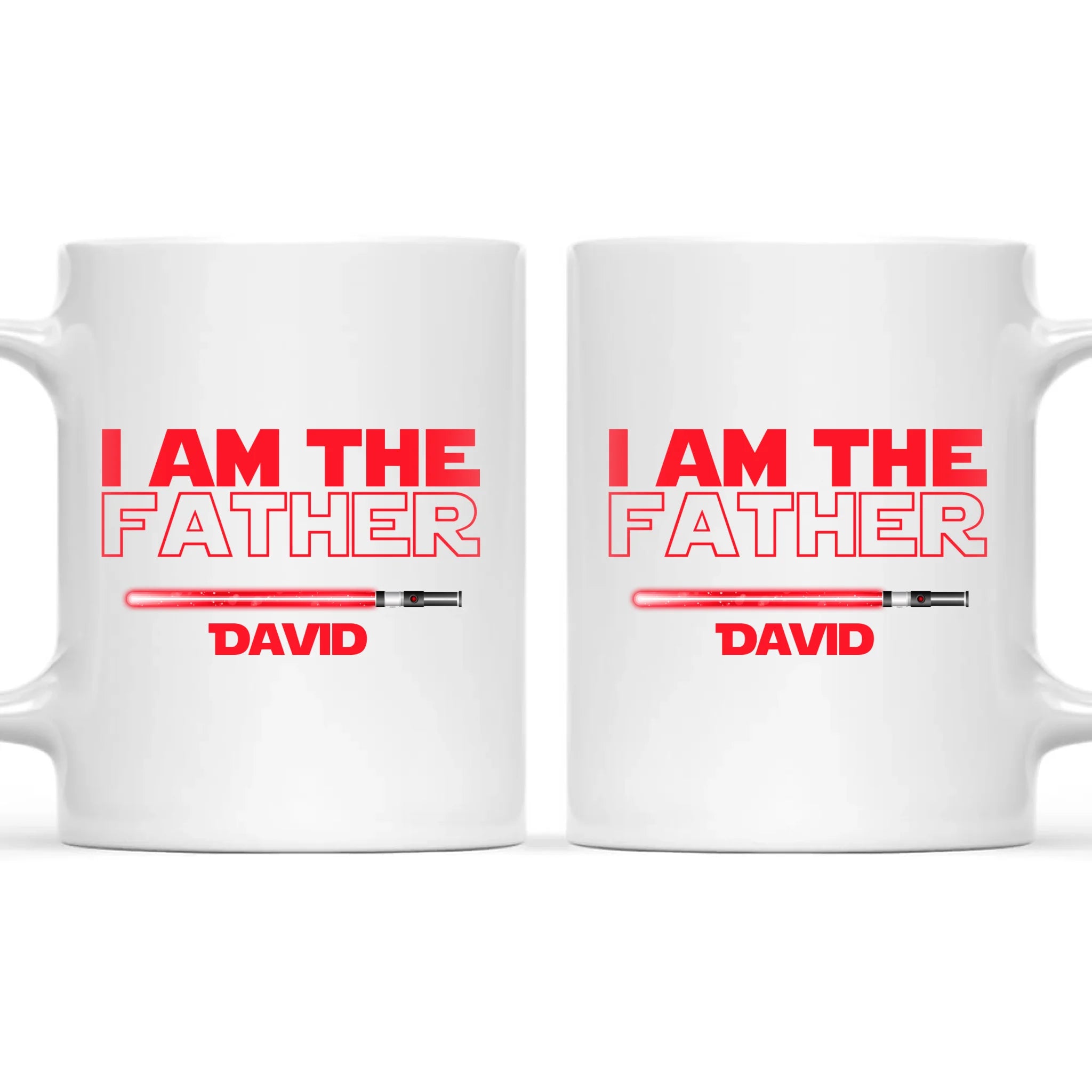 Personalised “I Am Their Father” Mug – Custom Sci-Fi Dad Gift with Colourful Space Swords (11oz)