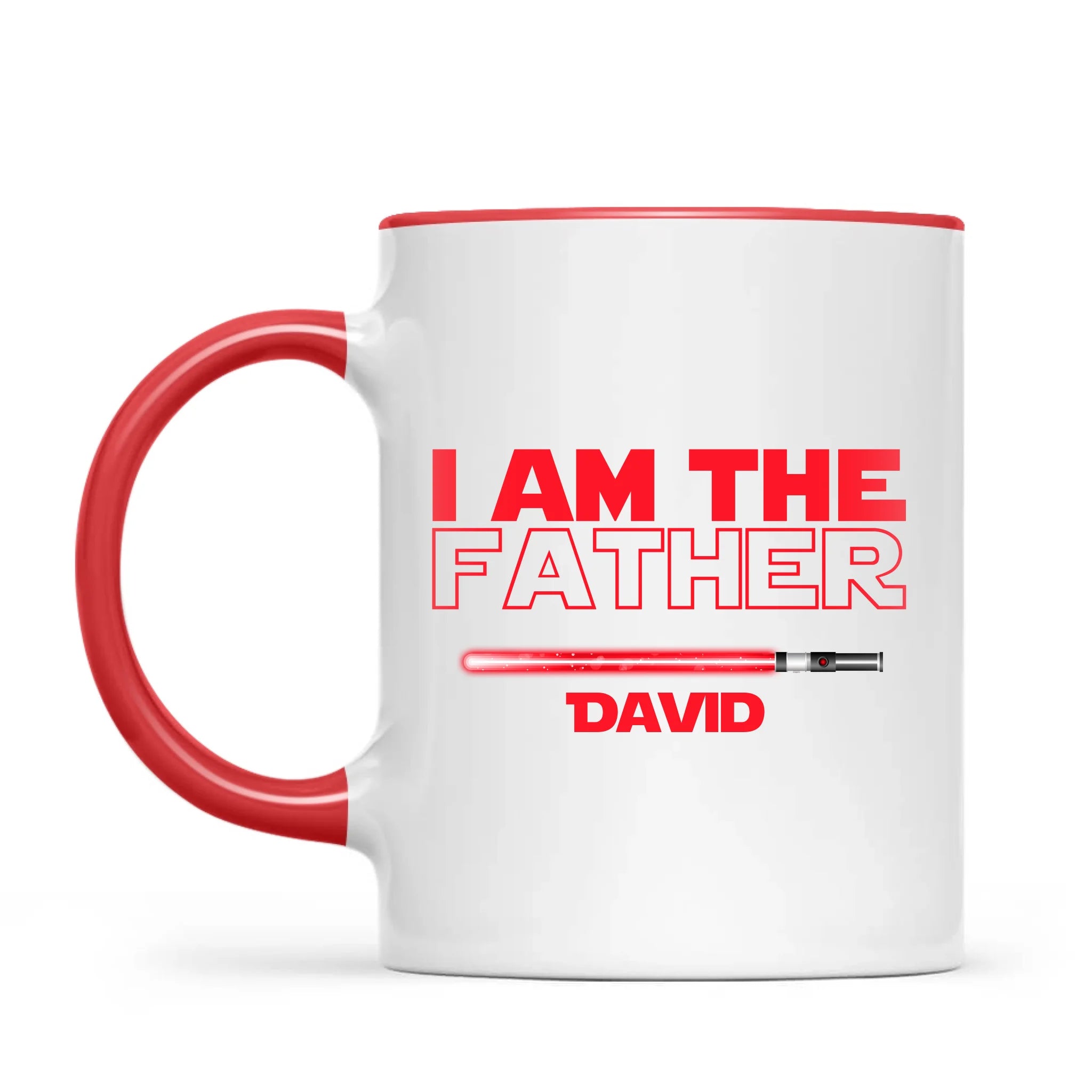 Personalised “I Am Their Father” Mug – Custom Sci-Fi Dad Gift with Colourful Space Swords (11oz)