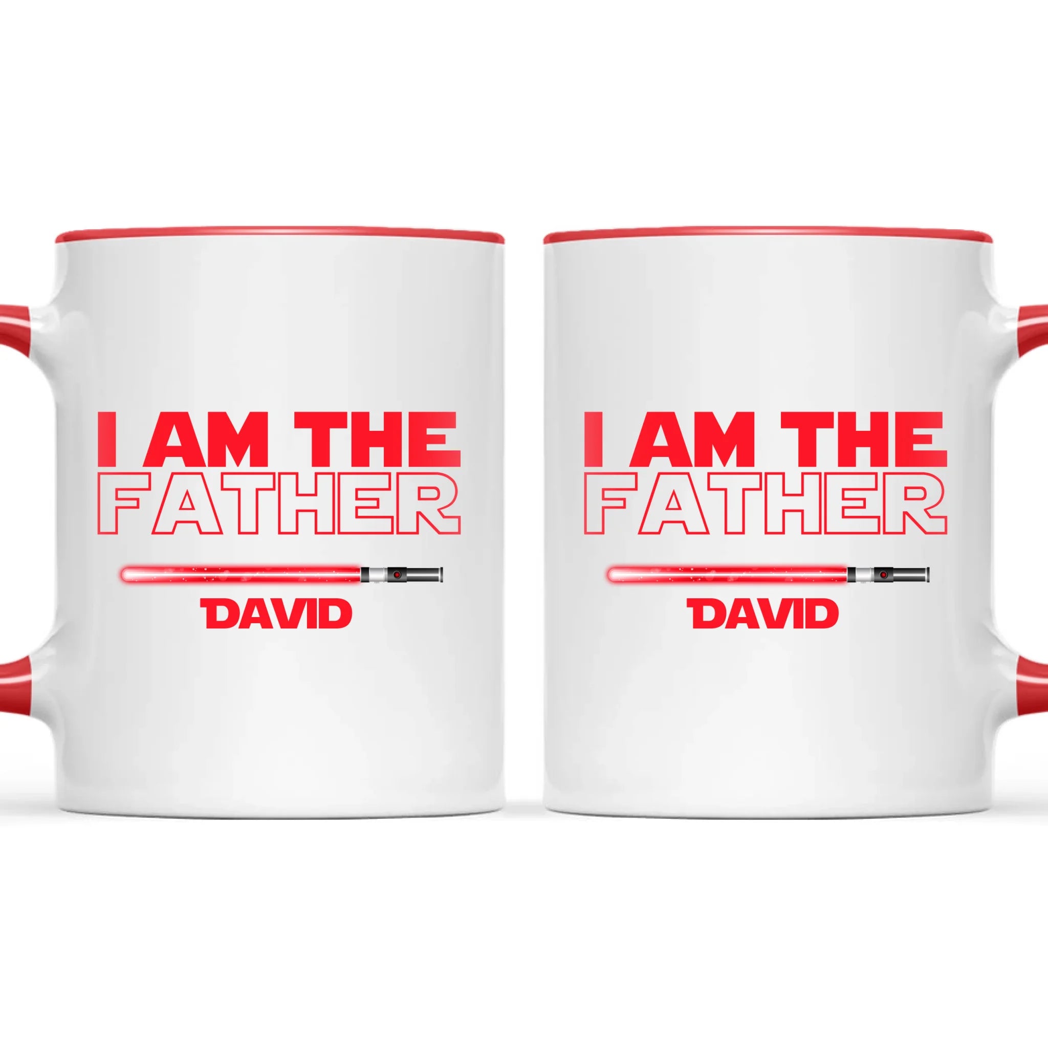 Personalised “I Am Their Father” Mug – Custom Sci-Fi Dad Gift with Colourful Space Swords (11oz)