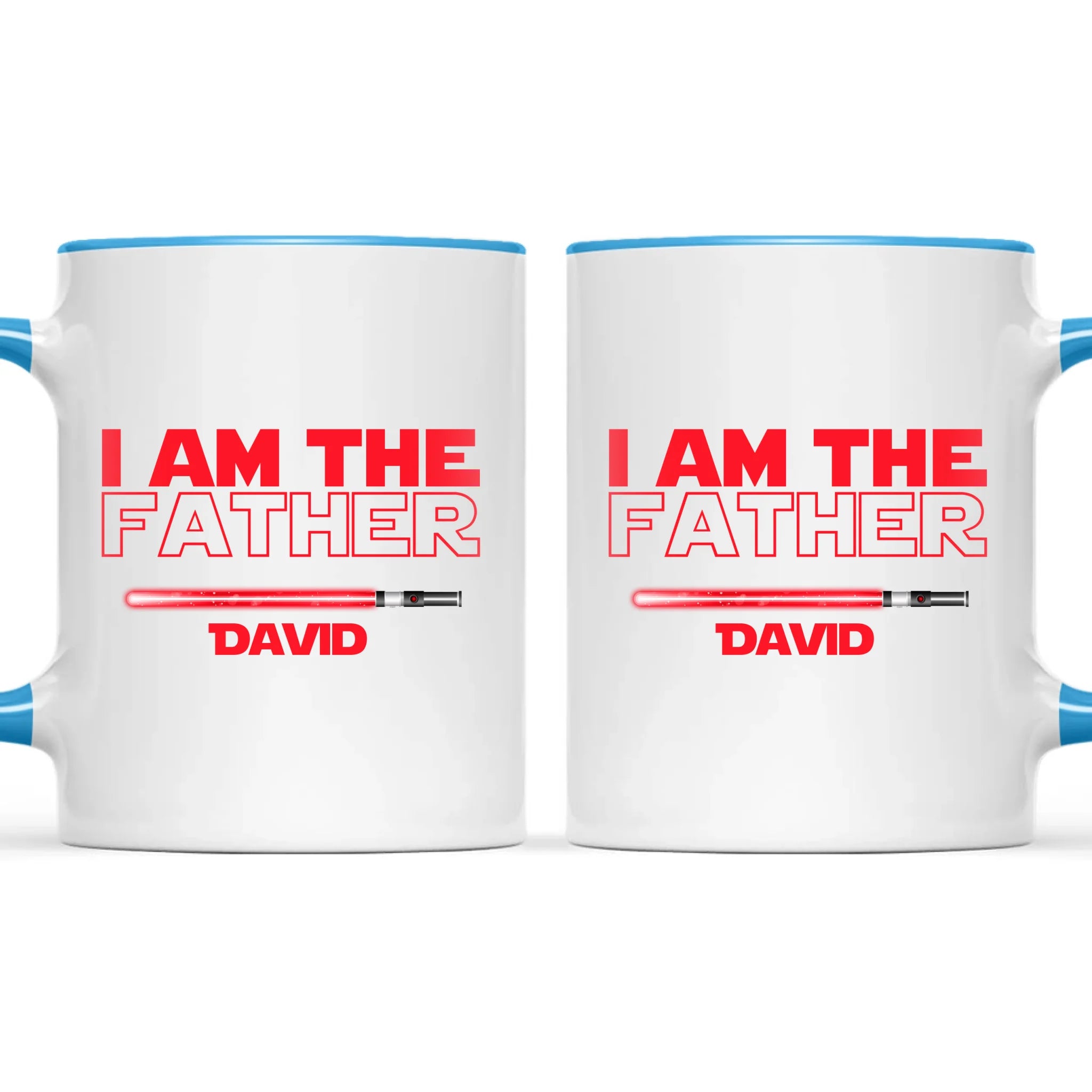 Personalised “I Am Their Father” Mug – Custom Sci-Fi Dad Gift with Colourful Space Swords (11oz)