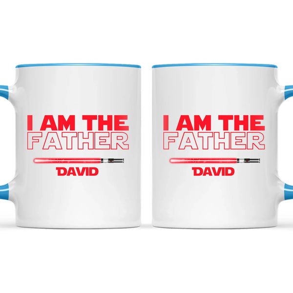 Personalised “I Am Their Father” Mug – Custom Sci-Fi Dad Gift with Colourful Space Swords (11oz)