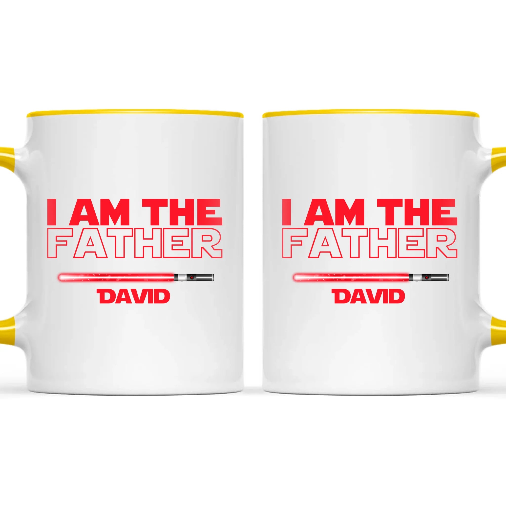 Personalised “I Am Their Father” Mug – Custom Sci-Fi Dad Gift with Colourful Space Swords (11oz)