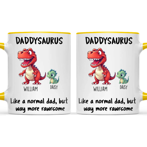 Personalised Daddysaurus Mug – Custom Father’s Day Gift with Up to 12 Dino Kids (11oz)