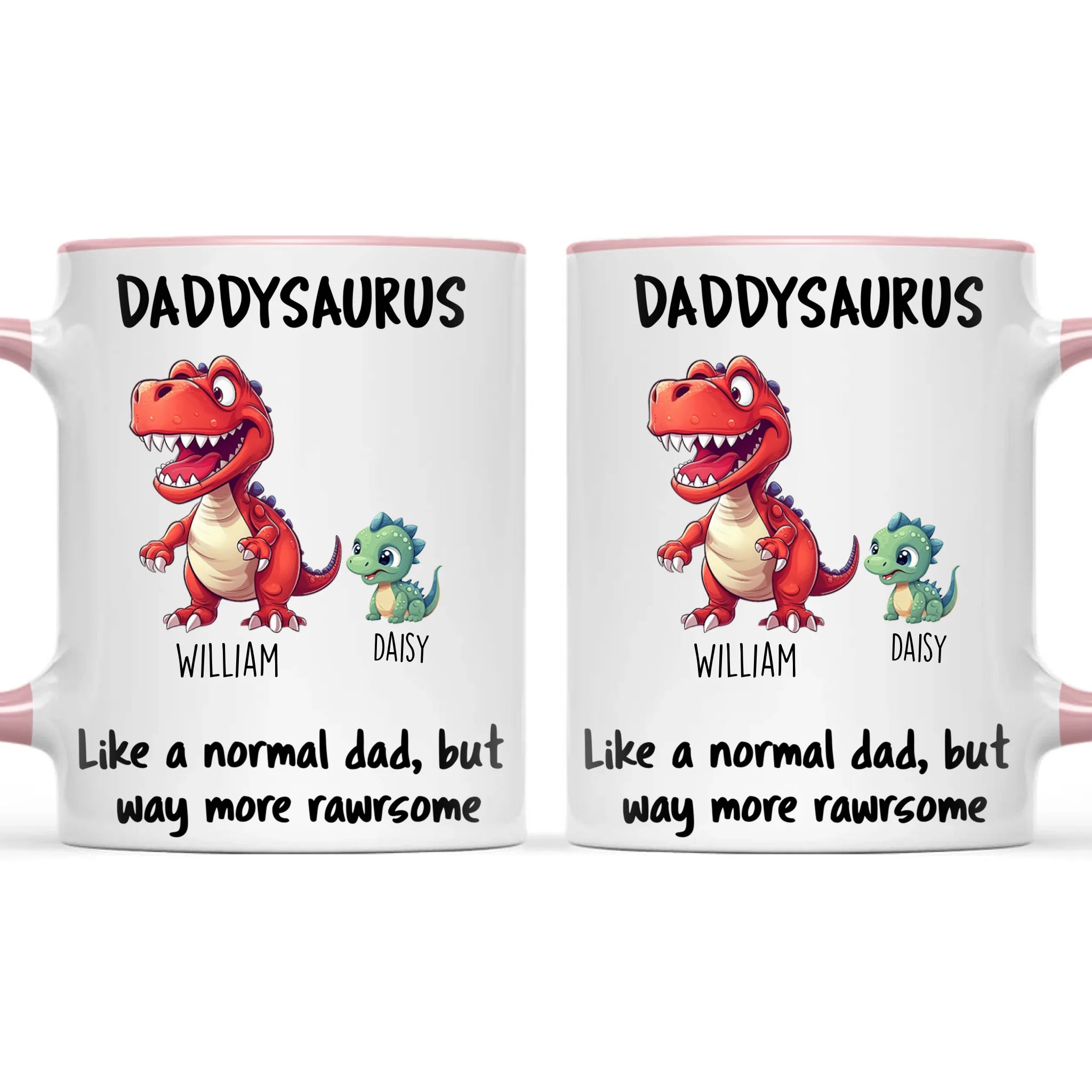 Personalised Daddysaurus Mug – Custom Father’s Day Gift with Up to 12 Dino Kids (11oz)
