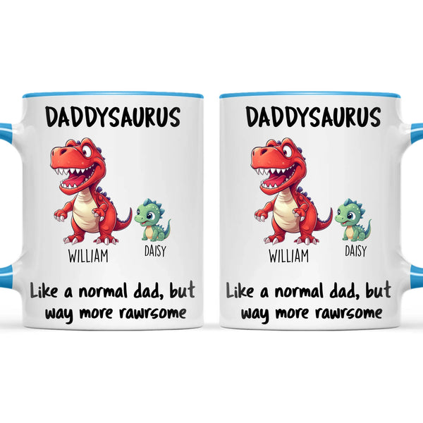 Personalised Daddysaurus Mug – Custom Father’s Day Gift with Up to 12 Dino Kids (11oz)