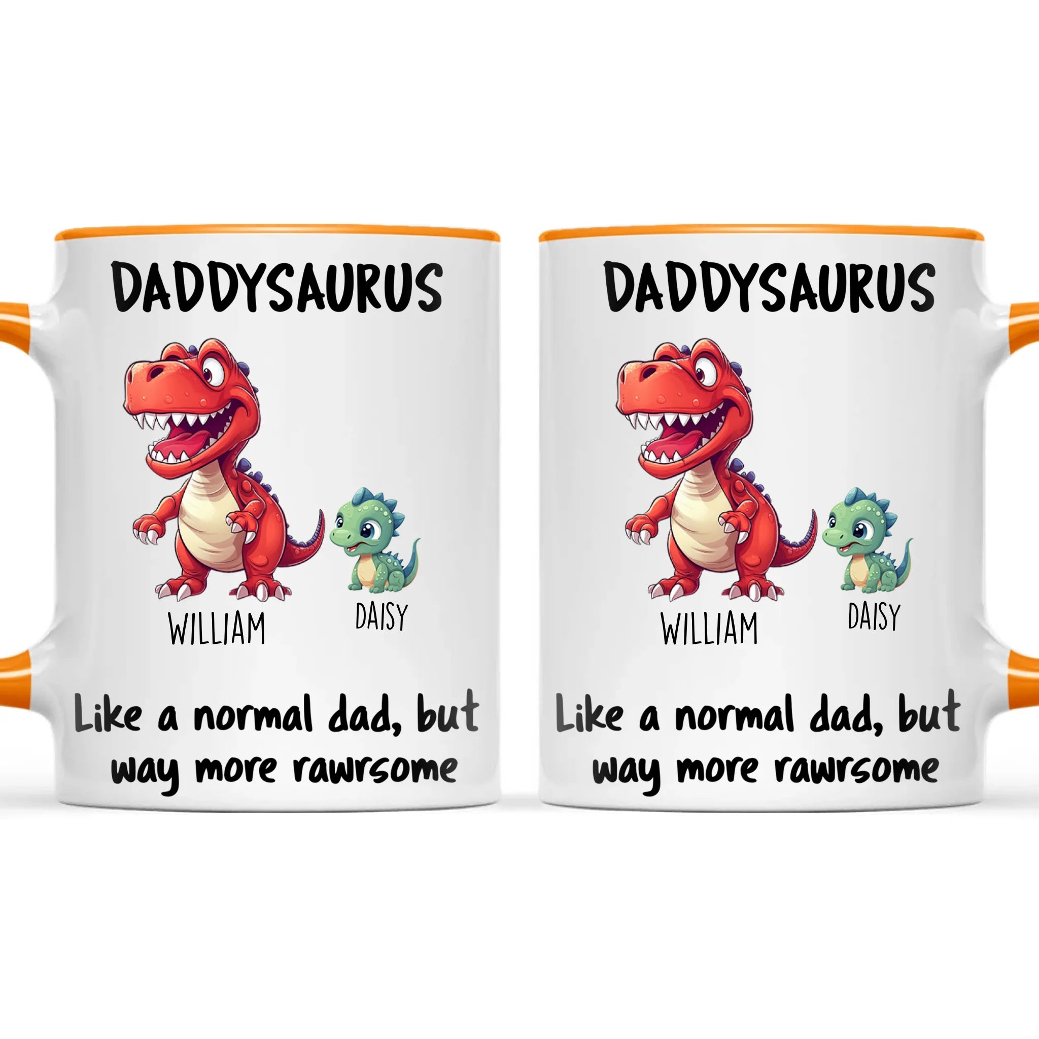 Personalised Daddysaurus Mug – Custom Father’s Day Gift with Up to 12 Dino Kids (11oz)