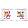 Personalised Pink Dino Alphabet Kids Mug – Custom Name Cup with Cute Dinosaur & Letter Design | 11oz, 6oz & Enamel Options