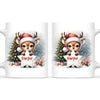 Personalised Christmas Reindeer Kids Mug – Custom Name Cup with Star Sign & Christmas Tree Design | 11 oz, 6 oz & Enamel Options