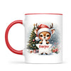 Personalised Christmas Reindeer Kids Mug – Custom Name Cup with Star Sign & Christmas Tree Design | 11 oz, 6 oz & Enamel Options