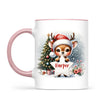 Personalised Christmas Reindeer Kids Mug – Custom Name Cup with Star Sign & Christmas Tree Design | 11 oz, 6 oz & Enamel Options