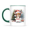 Personalised Christmas Reindeer Kids Mug – Custom Name Cup with Star Sign & Christmas Tree Design | 11 oz, 6 oz & Enamel Options