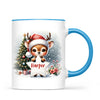 Personalised Christmas Reindeer Kids Mug – Custom Name Cup with Star Sign & Christmas Tree Design | 11 oz, 6 oz & Enamel Options